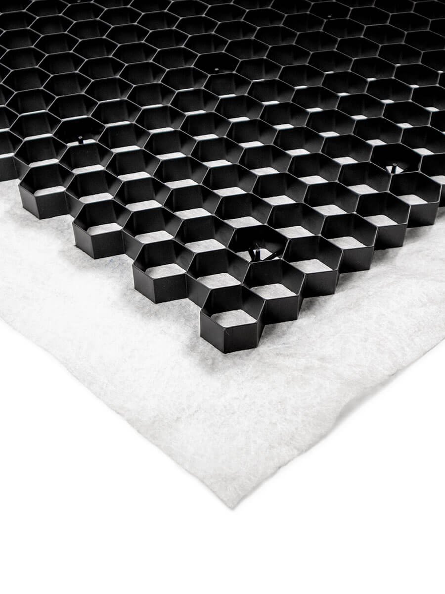 Närbild på Grusarmering XL, hexagonala celler med 49 mm diameter